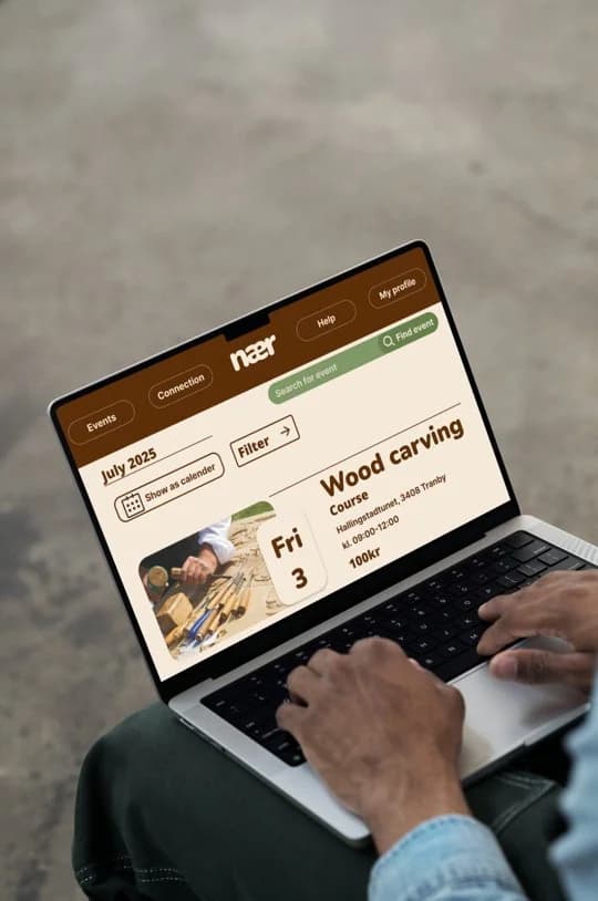 Nær-prototypen vist på en bærbar datamaskin